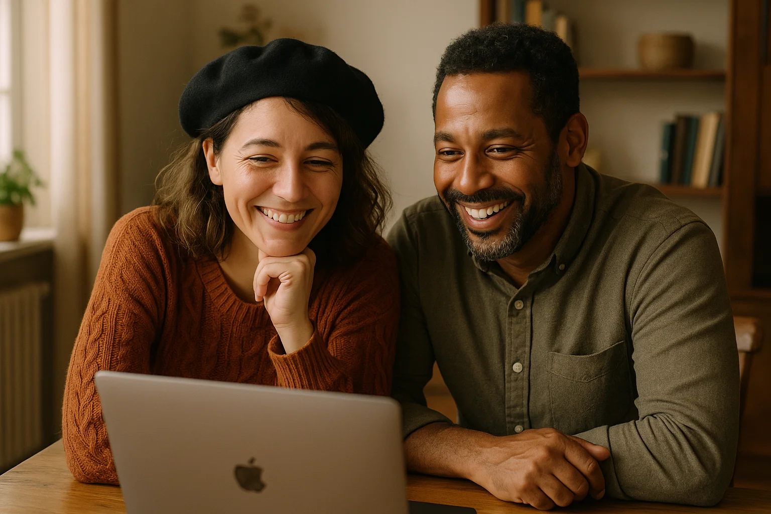 Couple consultant ensemble les tarifs des sites de rencontre sur un ordinateur portable