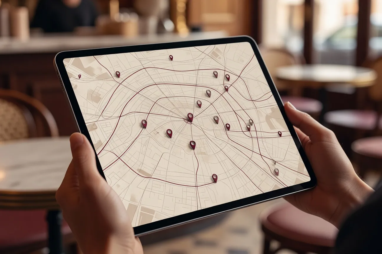 Capture d'écran de l'application Happn montrant le fil de croisements géolocalisés