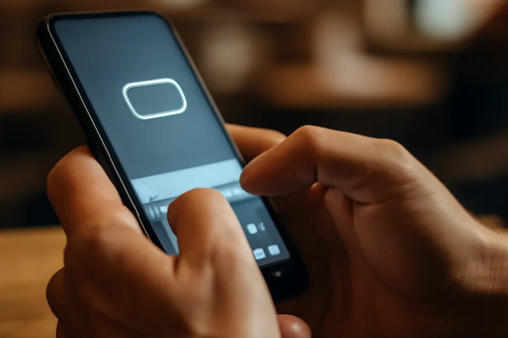 Personne rédigeant un premier message de rencontre sur son smartphone dans un café