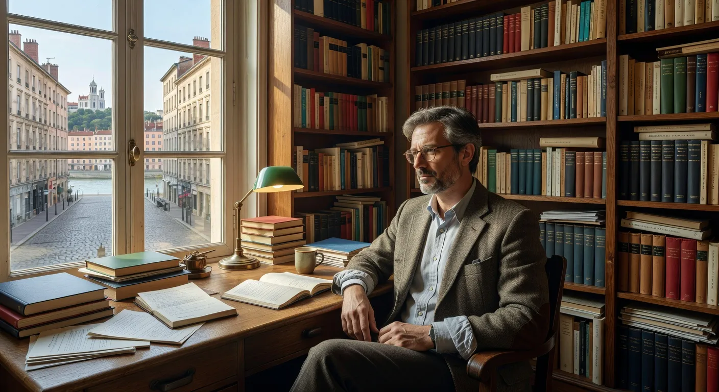 Julien Martel, sociologue spécialisé en relations numériques, portrait éditorial illustratif