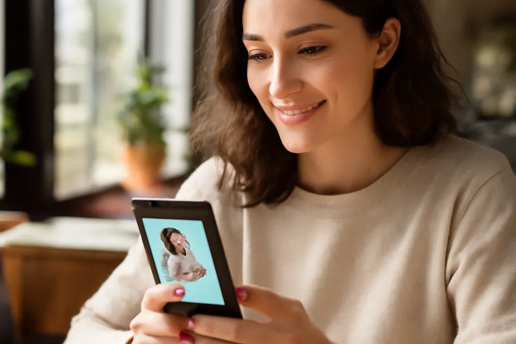 Personne consultant une notification de match unique quotidien sur smartphone, illustration du concept Once
