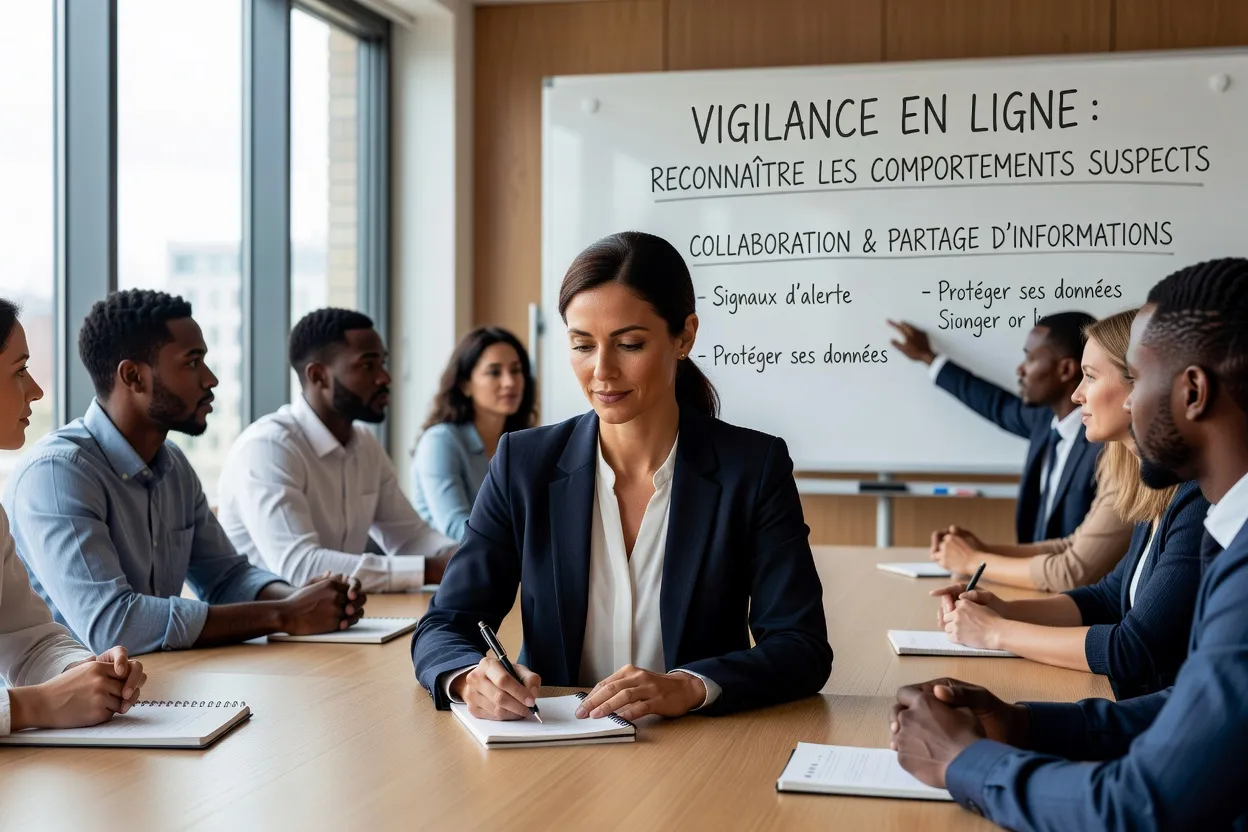 Écran de smartphone affichant une alerte de sécurité automatisée sur une application de rencontre