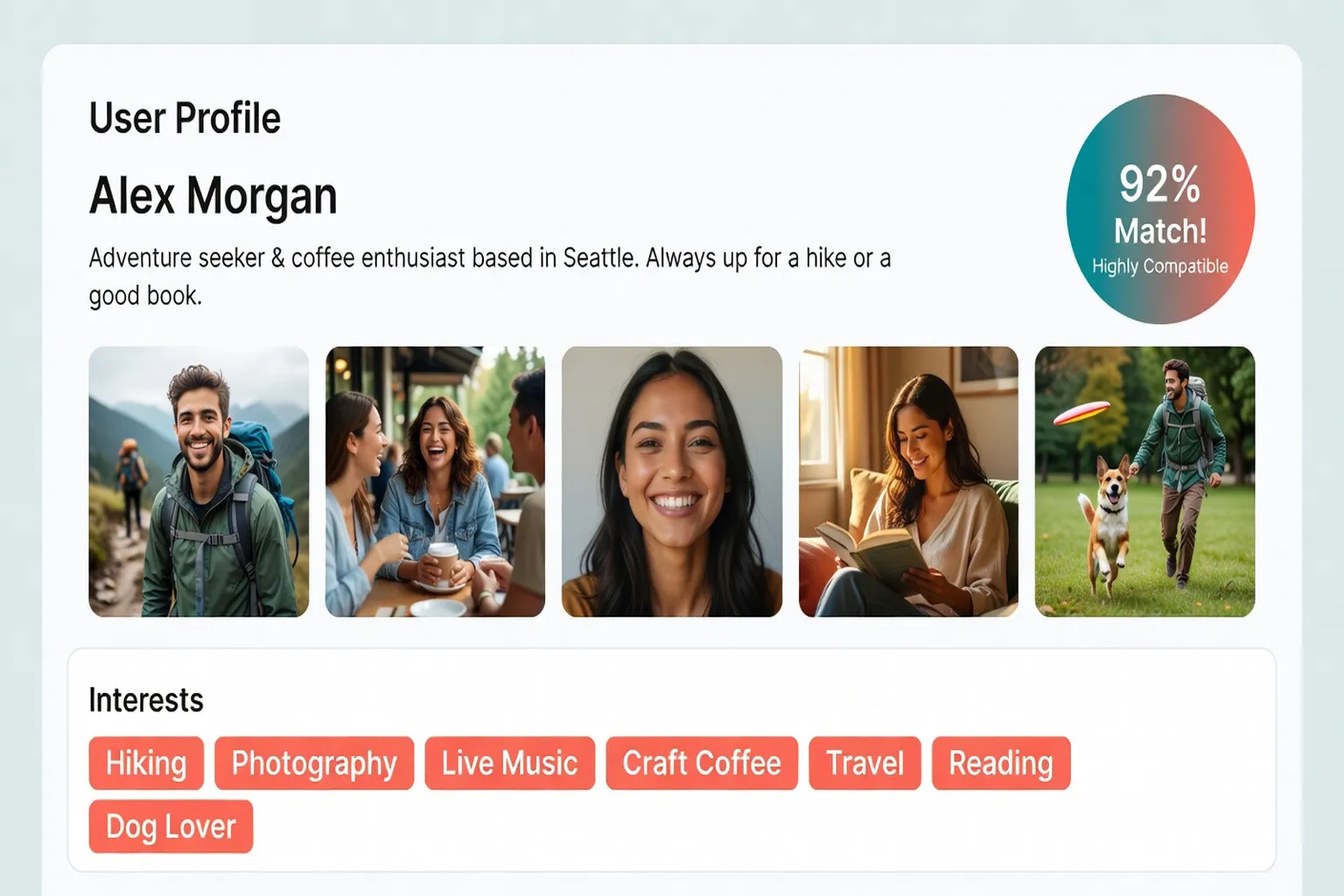Page de profil sur Be2
