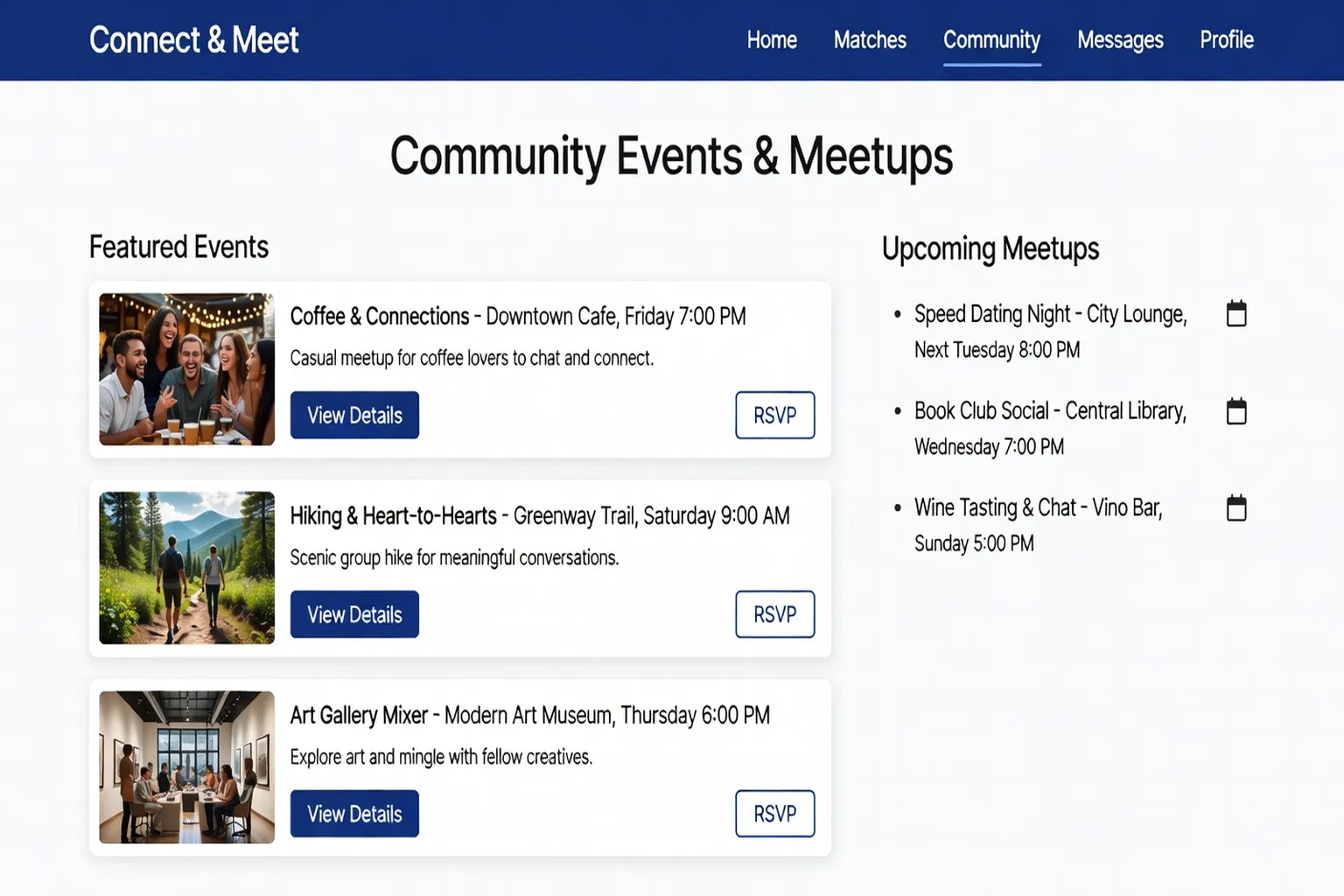 Page d'accueil de Meetic