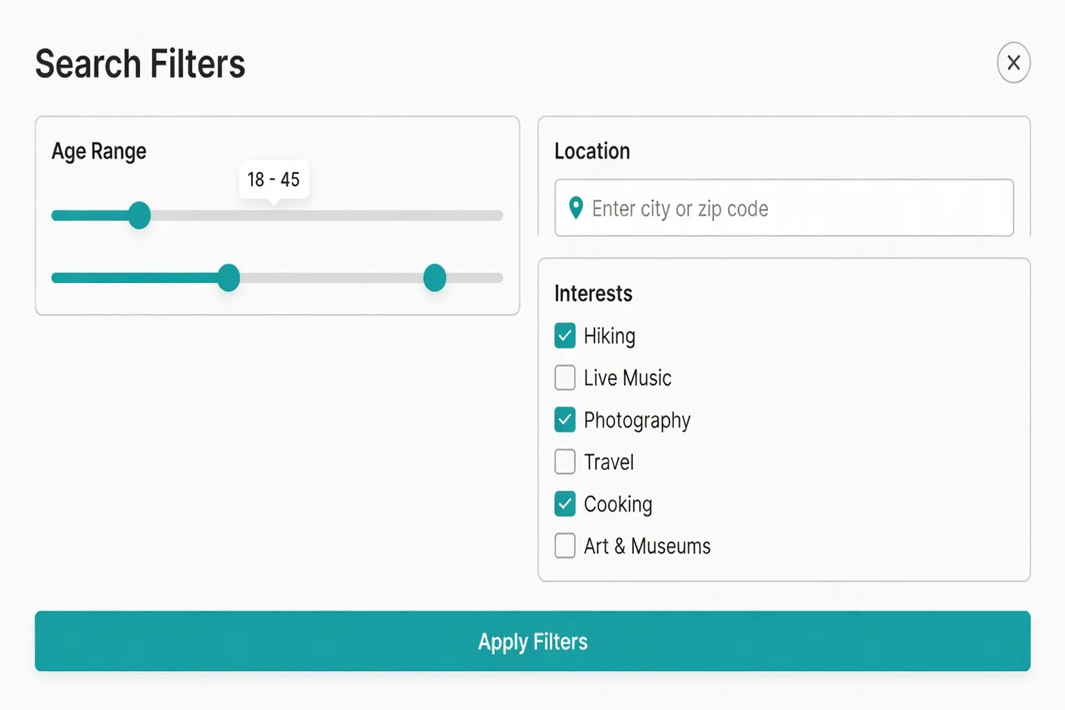 Recherche de profils sur Meetic